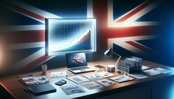Unlocking Tax Benefits of Debt Consolidation: A Detailed Guide | DCL Laptop on office desk showing graph of reduced tax liabilities, with debt consolidation and tax relief documents, UK flag background.