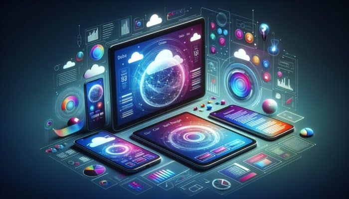 Website Design in Shaftesbury for Small Business: A modern website interface with vibrant colors and intuitive navigation, responsive across devices, enhancing user experience and accessibility.