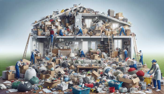 Cost of Clearing a Large UK Home: A cluttered home being cleared by professionals for a fresh, appealing look for potential buyers or renters.