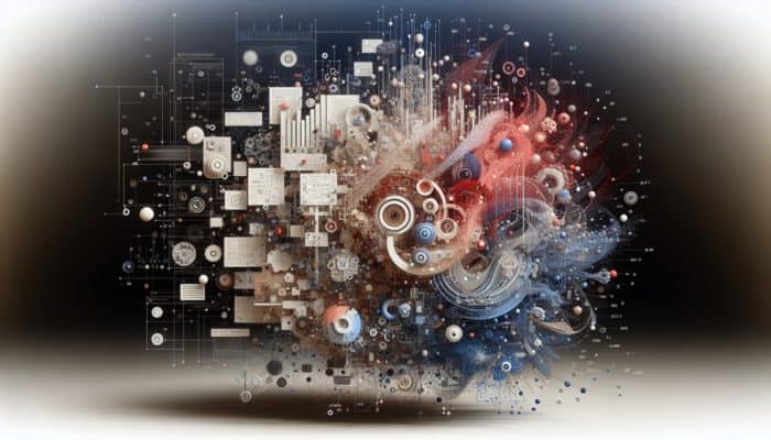 Forming Long Layers For Movement: A dynamic composition with interconnected layers guiding the viewer's gaze across the artwork.